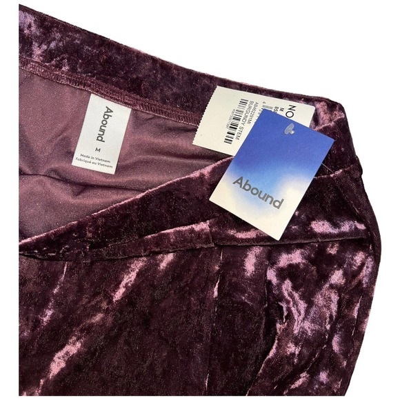 New Nordstrom Abound Crushed Velvet Velour Mini Retro 90s Y2K Skirt Burgundy M - Picture 8 of 11